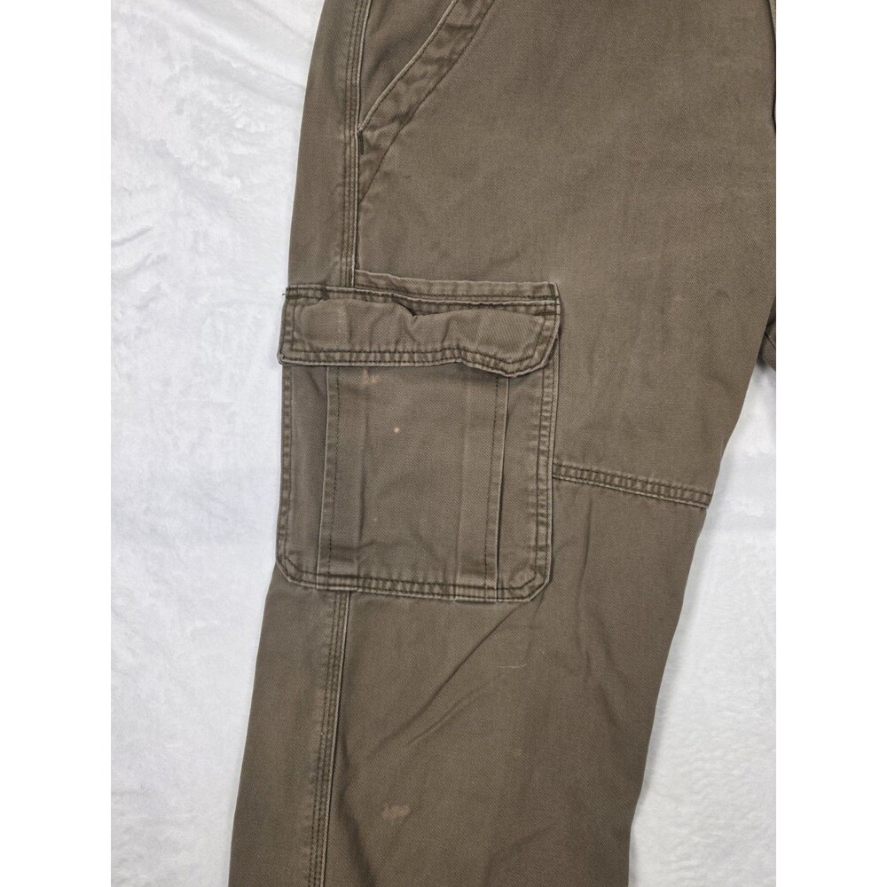 Wrangler Men's Brown Relaxed Fit Cotton Twill Cargo Pants Straight Leg - Picture 7 of 13